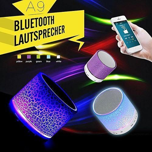 A9 Wireless Bluetooth Speaker Portable LED Mini Hands Free TF USB Subwoofer Music Sound Player For Car Phone Iphone PCPink HTS