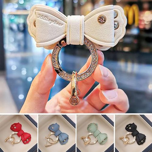 Metal Ring Car Keyring Gold Rhinestone Cute Keychain Accessories for Women Girls Motos Moto Car Key Holder-Blue