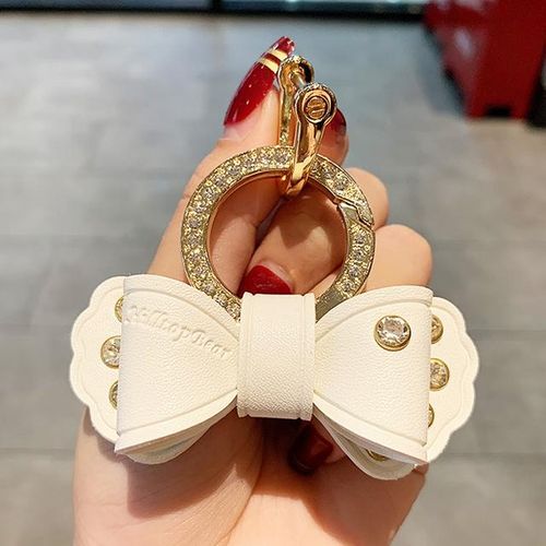 Metal Ring Car Keyring Gold Rhinestone Cute Keychain Accessories for Women Girls Motos Moto Car Key Holder-Blue