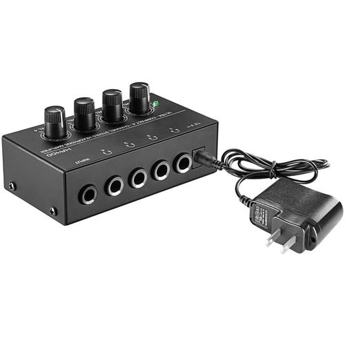 4 Channels Mini Headphone Amplifier HA400 Ultra-Compact Stereo Audio For Music EU/ Plug Mixer Recording