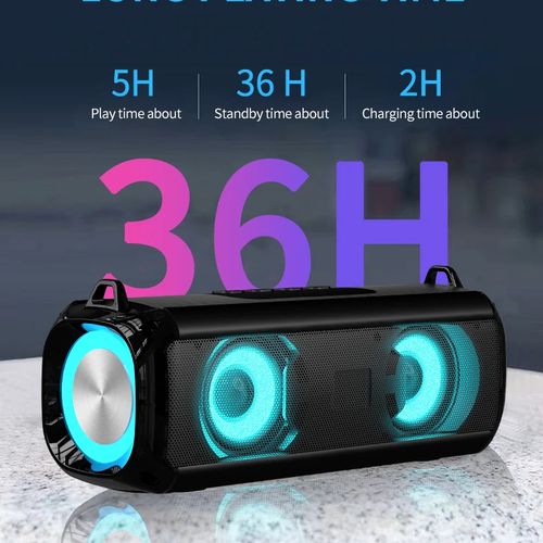 Rockmia RGB Fashion Trend Wireless Bluetooth Speaker Portable Outdoor Music Player with RGB Lighting Effect - Green
