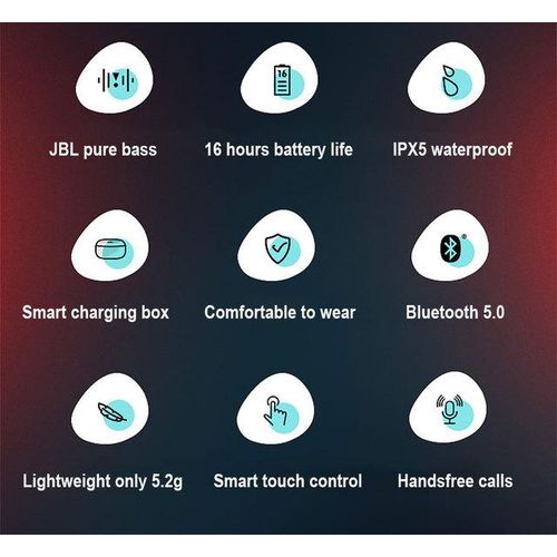 100% Jbl T280 Tws Wireless Bluetooth Earphone Sports Earbuds Bass Headphones Waterproof Headset With Charging Case