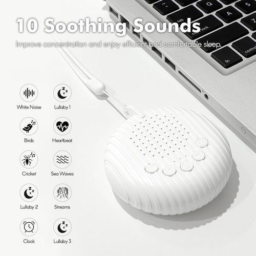 White Noise Sound Machine USB Rechargeable Sleep Baby Sound Machine Timed Shutdown For Baby Sleep Soother Travel