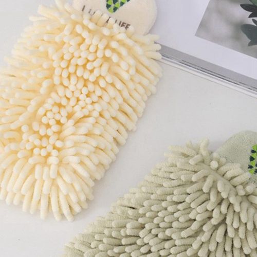 2Pcs Kitchen Hanging Towels Set Chenille Hand Face Wipe Towels Bathroom Washcloths