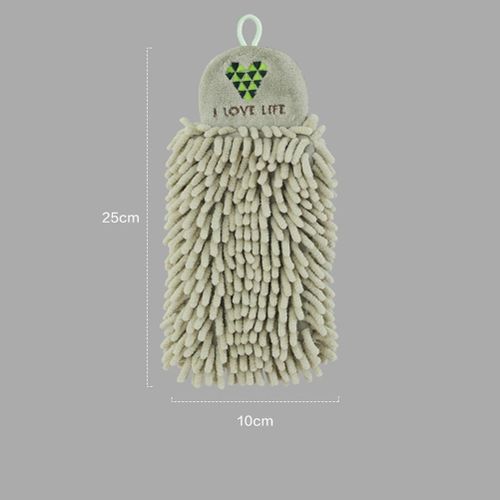 2Pcs Kitchen Hanging Towels Set Chenille Hand Face Wipe Towels Bathroom Washcloths