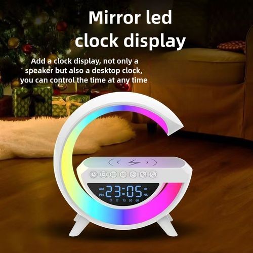 Led Wireless Bluetooth Speaker Player Portable Charger Sound Bars  Dazzle  Light  Wake-up  Alarm Clock