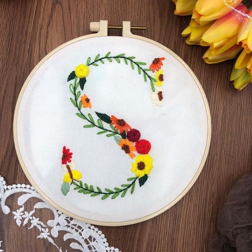 Diy Embroudery Kit A-Z 26 English Alphabet Letter Cross Stitch Embroidery Set Apparel Patches Birthday S Couple Custom