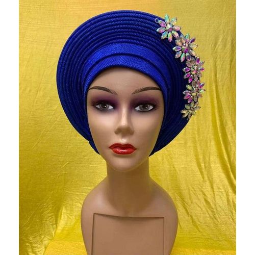 Nigerian Auto Gele Aso Oke Style Headtie Bonnet Femme Turbans Wraps Caps Hat Scarfs For Women Party Wear