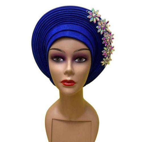 Nigerian Auto Gele Aso Oke Style Headtie Bonnet Femme Turbans Wraps Caps Hat Scarfs For Women Party Wear