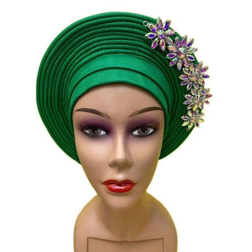 Nigerian Auto Gele Aso Oke Style Headtie Bonnet Femme Turbans Wraps Caps Hat Scarfs For Women Party Wear
