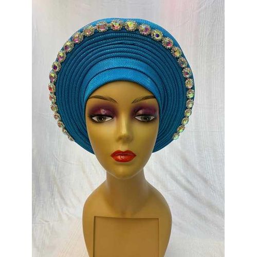 Nigerian Auto Gele Aso Oke Style Headtie Bonnet Femme Turbans Wraps Caps Hat Scarfs For Women Party Wear