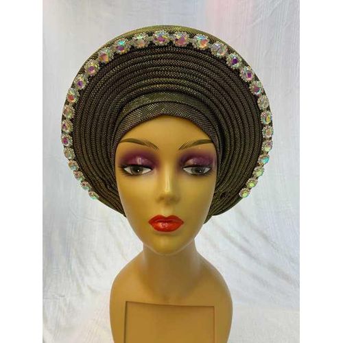 Nigerian Auto Gele Aso Oke Style Headtie Bonnet Femme Turbans Wraps Caps Hat Scarfs For Women Party Wear