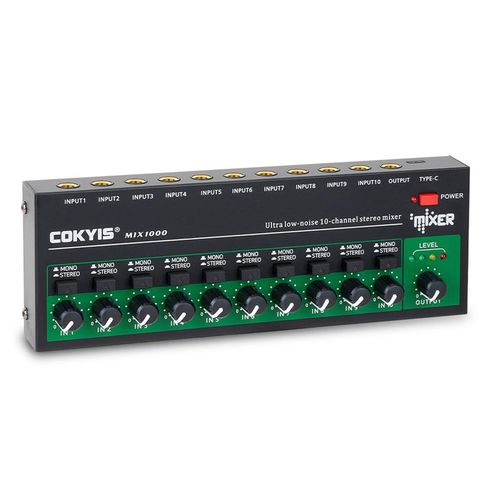 10 Channel Stereo Ultra Low Noise Line Mini Sound Mixer Keyboards Mixer Stage Mixer Extension For Small Clubs Or Bars
