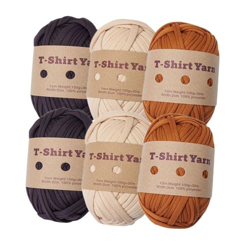 6x Knitting Yarn Set T-shirt Yarn Fabric Cloth Yarn Set A