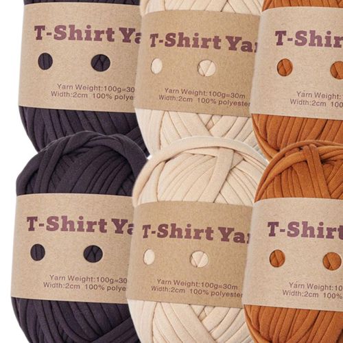 6x Knitting Yarn Set T-shirt Yarn Fabric Cloth Yarn Set A