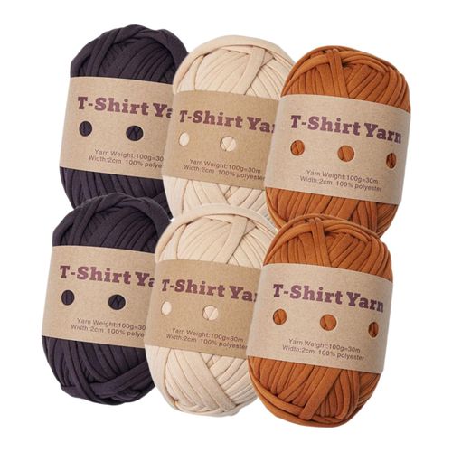 6x Knitting Yarn Set T-shirt Yarn Fabric Cloth Yarn Set A