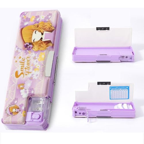 Mechanical Deformation Combination Lock Stationery Box Girl Cute Pencil Case School Student Pencil Box Cartoon Plastic Pen Case