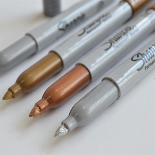 Sharpie Metallic Permanent Marker 39100 Gold Sliver Copper Maker Sign Pen Pengreat For Dark Surfaces Fine Point 1962526