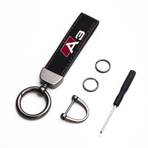 Suede Lanyard Car Keychain Pendant Creative Personalized Wear-resistant Key Loop For Men Women Gift For Audi A3 Car Accessorie-black for A3_black