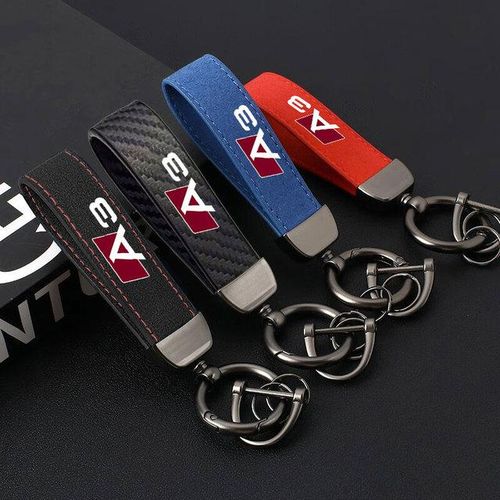 Suede Lanyard Car Keychain Pendant Creative Personalized Wear-resistant Key Loop For Men Women Gift For Audi A3 Car Accessorie-black for A3_black