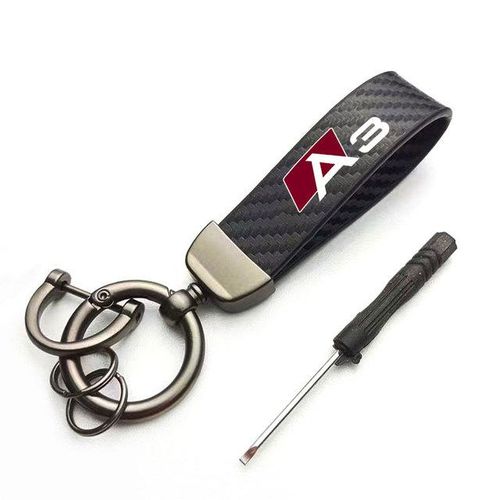 Suede Lanyard Car Keychain Pendant Creative Personalized Wear-resistant Key Loop For Men Women Gift For Audi A3 Car Accessorie-black for A3_black