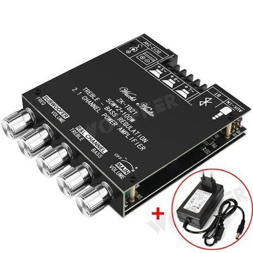 ZKTB21 TPA3116D2 Bluetooth 5.0 Subwoofer Amplifier Board 2.1 Channel AMP Module DIY Audio BoardsTB21 With Power