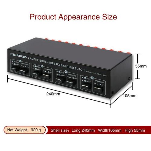 B048 2 In 4 Out Power Amplifier Speaker Switcher