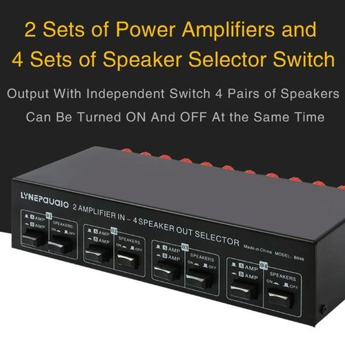 B048 2 In 4 Out Power Amplifier Speaker Switcher
