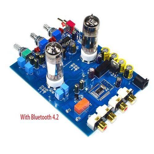 KYYSLB  NE5532 DC12V2A 4.2 Bluetooth HIFI Preamp 6J5 Home Audio Tube Amplifier Fever Bile Preamp Tone Board 470UF25V