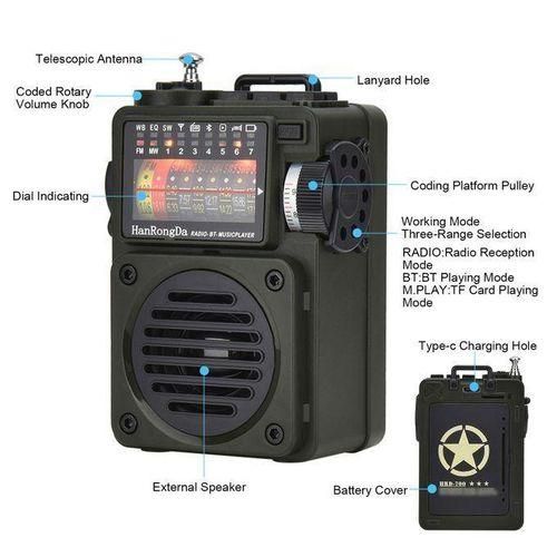 HRD700 AM FM Radio Music Player Portable Receive Signal