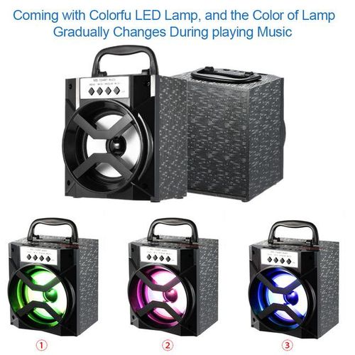 Multi-Functional Portable Bluetooth Speaker Big Drive Unit Bass Led Colorful Backlight Wireless Loudspeaker Support Tf Card Fm