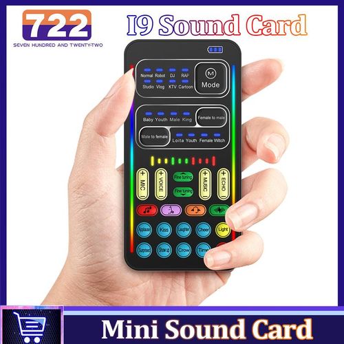 I9 Live Broadcast Sound Voice Changer Mini Multiple Audio Portable Sound for Singing Recording Mixing Creating Songs