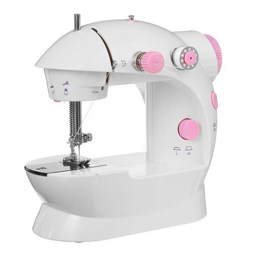 Desktop Electric Sewing Machine 12 Stitches Household Tailor 2 Speed Foot Pedal Pink