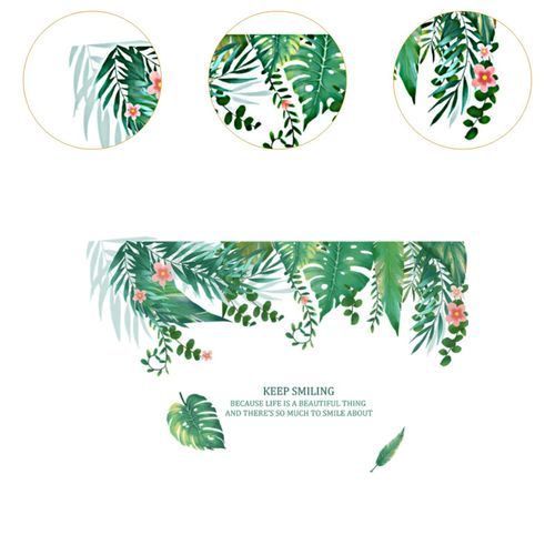 2x PVC Wallpapers Tropical Green  Stickers Self