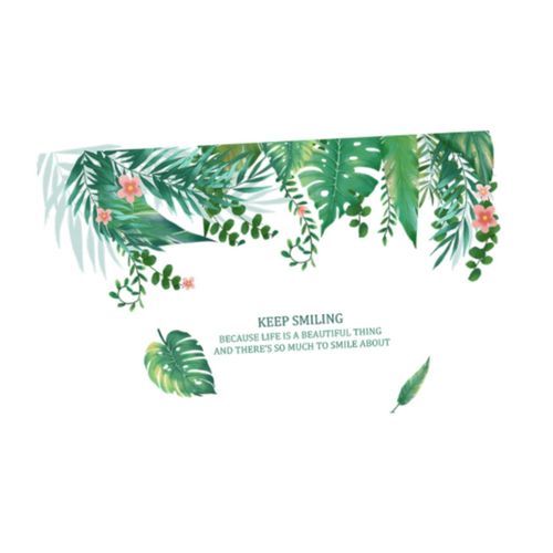 2x PVC Wallpapers Tropical Green  Stickers Self