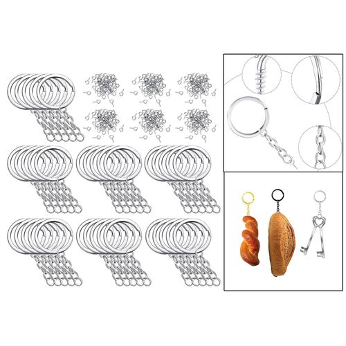 2500Pieces Keyring Blanks Key Chains Keychain Findings Split Silver