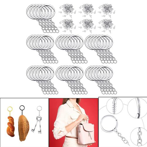 2500Pieces Keyring Blanks Key Chains Keychain Findings Split Silver