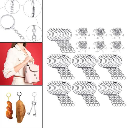 2500Pieces Keyring Blanks Key Chains Keychain Findings Split Silver
