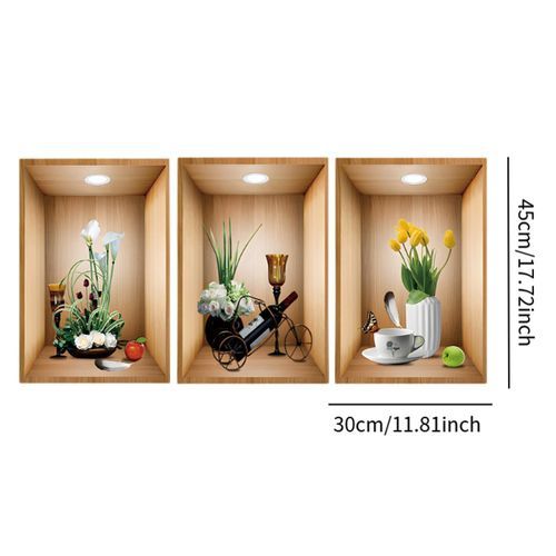 3x Wall Sticker Decorative Wall Mural Removable Wall Decal