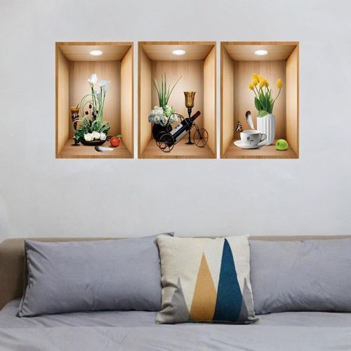 3x Wall Sticker Decorative Wall Mural Removable Wall Decal