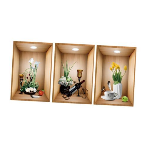 3x Wall Sticker Decorative Wall Mural Removable Wall Decal