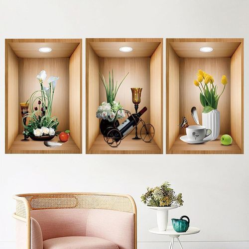 3x Wall Sticker Decorative Wall Mural Removable Wall Decal