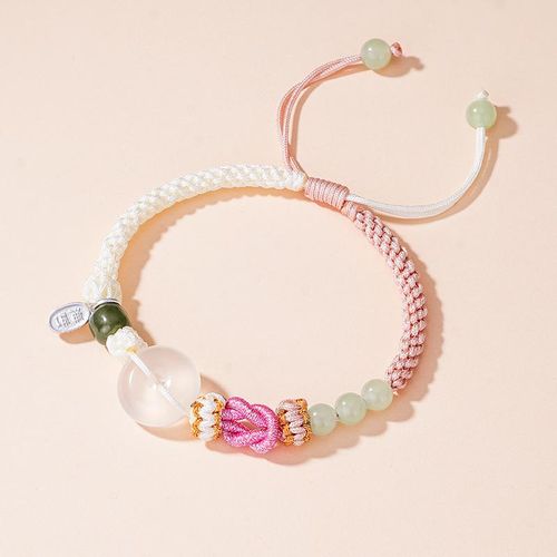 General Real Shot Chalcedony Safety Decoration Couple Bracelet Special-Interest Design Love Oath Woven Hand Strap Gift Fashion