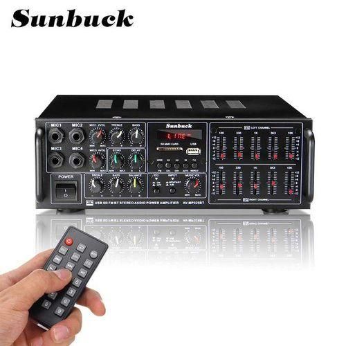 5000W 110240V Bluetooth Power Amplifier System Sound Audio Stereo Receiver Support 4 Way Microphone 2 Channel AMP FM SD
