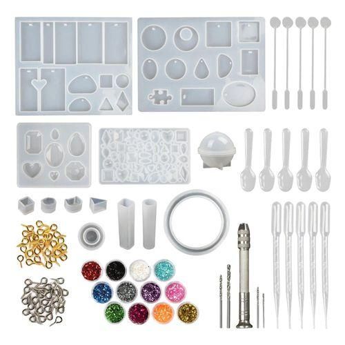 142pcs Jewellery Silicone Mould Crystal Pendant Earrings Resin Mold