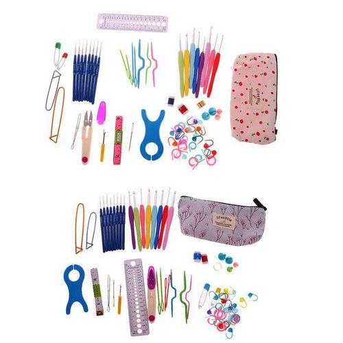 66pcs/sets Soft Grip Crochet  And Complete Accessories Beige