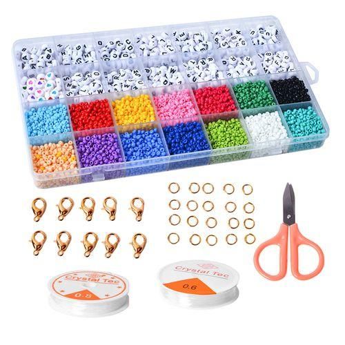 4000pcs Glass  Beads 3mm Mini Small DIY Bulk Letter Love Heart Beads