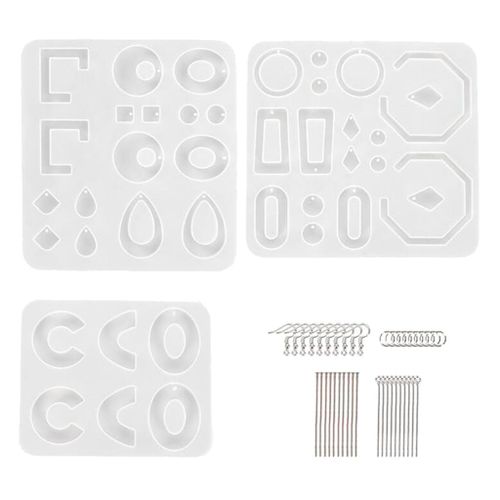 203Pcs Silicone Resin Earring Mold Drop Earring  Moulds Jewelry Making
