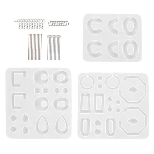 203Pcs Silicone Resin Earring Mold Drop Earring  Moulds Jewelry Making