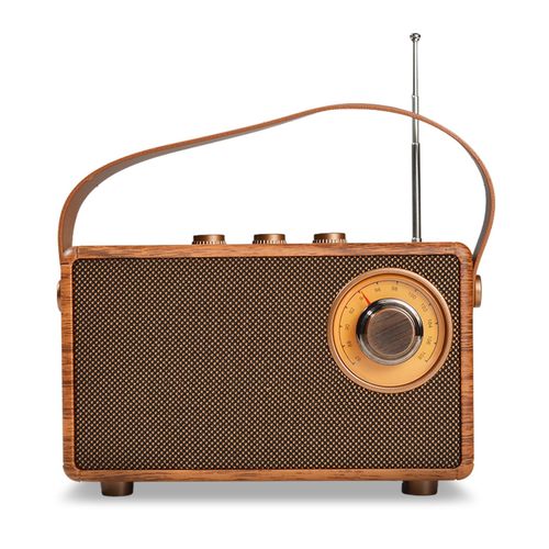Portable Outdoor Speaker Classic Retro Vintage Radio Small Music Player Rechargeable Wireless Speakers for Home, Office, Party,Wood Color NO5245